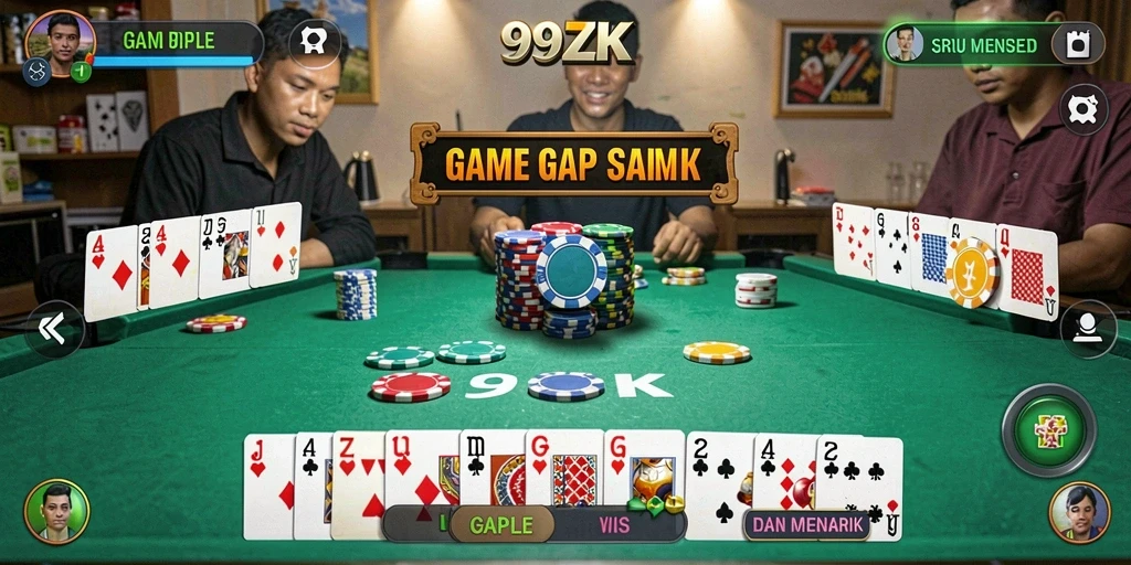 Gameplay seru 99ZK memperlihatkan pertarungan mendebarkan dalam gaple.