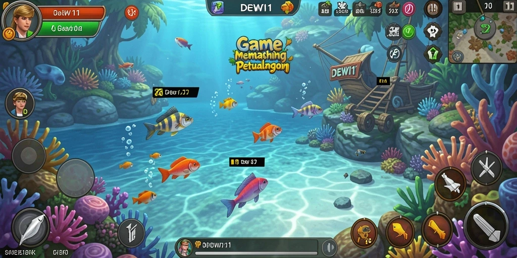 Gameplay DEWI11 yang menarik dengan grafis memukai di dunia bawah laut.