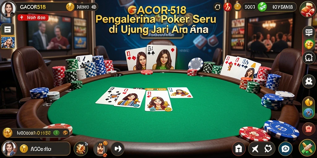 Screenshot GACOR518 menampilkan gameplay poker yang seru dan mendebarkan.