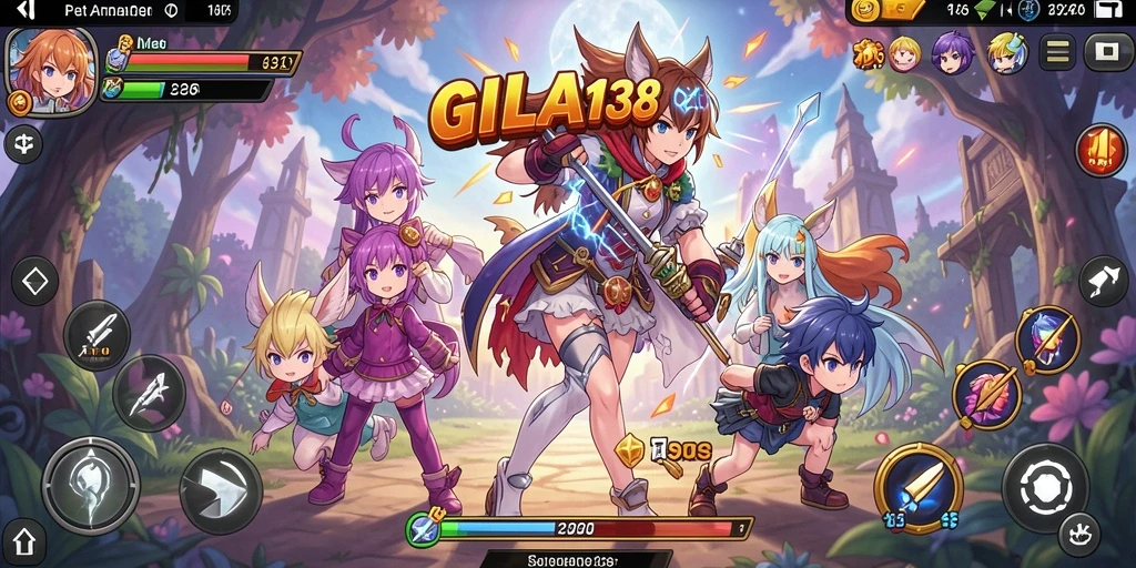 Screenshot GILA138 menampilkan aksi penuh warna dan karakter anime yang menarik.