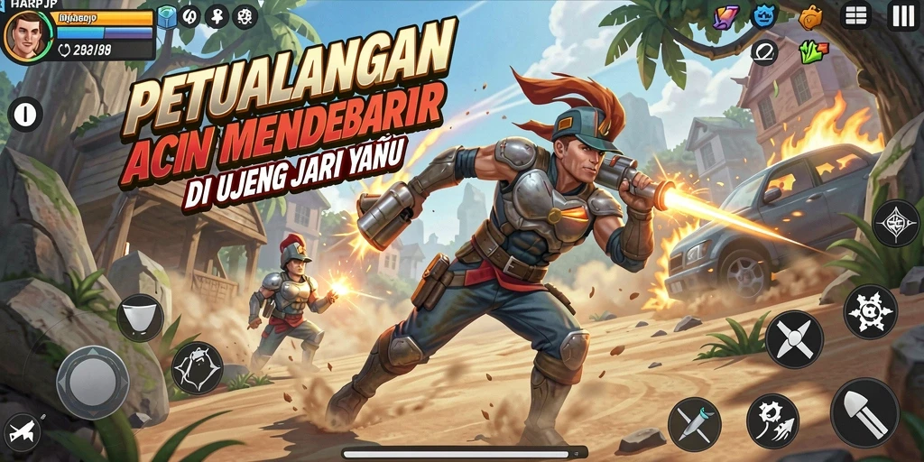 Gameplay seru HARAPJP dengan aksi mendebarkan.