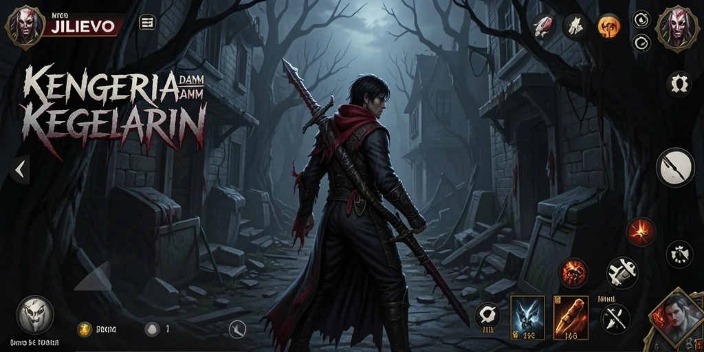 Screenshot gameplay menegangkan JILIEVO dengan suasana horor.
