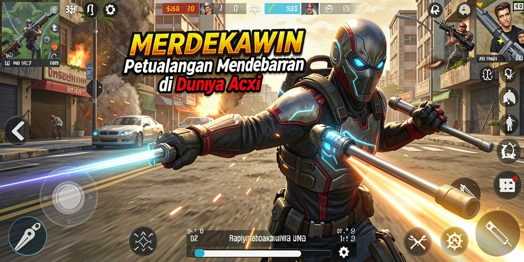 Tampilan gameplay seru dari MERDEKAWIN yang penuh aksi.