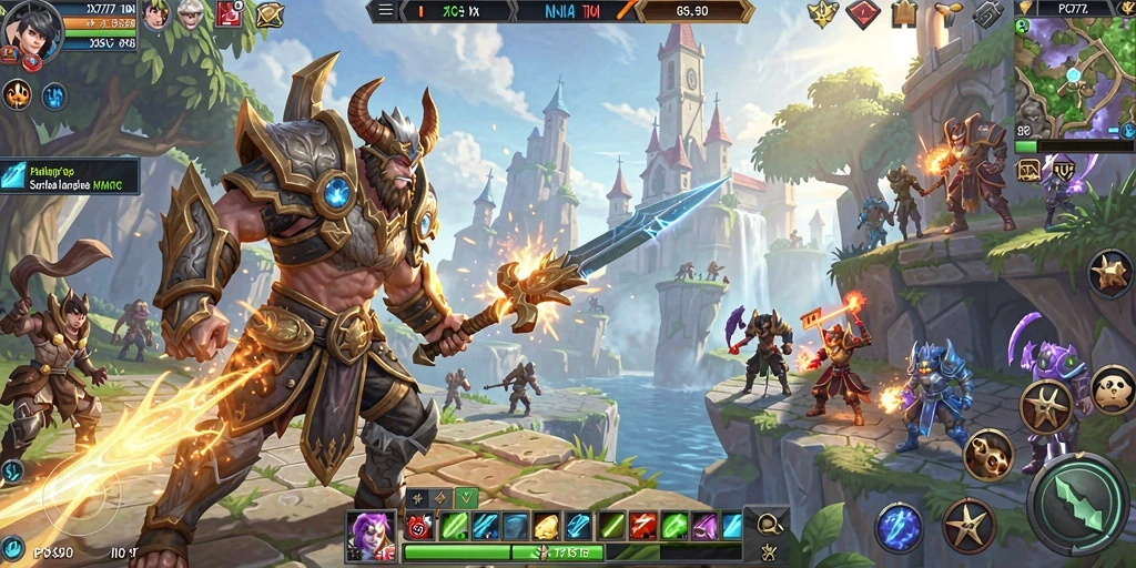 Tangkapan layar utama PCX777 menampilkan aksi seru dalam permainan MMORPG.