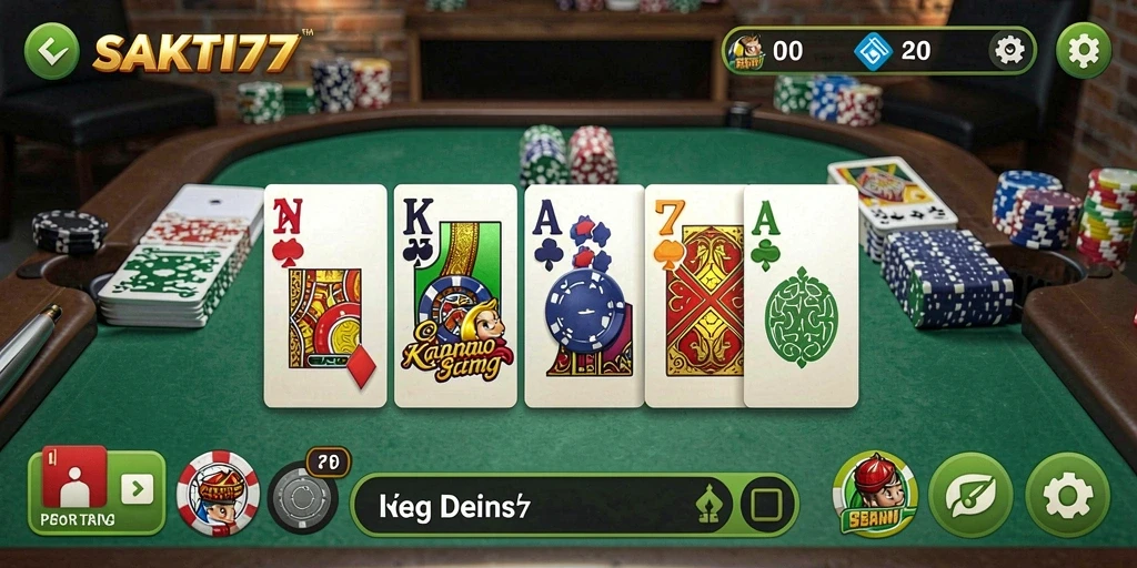 Screenshot utama SAKTI77 menunjukkan gameplay seru permainan Domino.