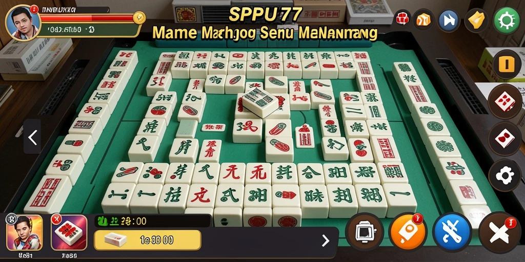 Screenshot SPBU77 menampilkan momen seru permainan Mahjong.