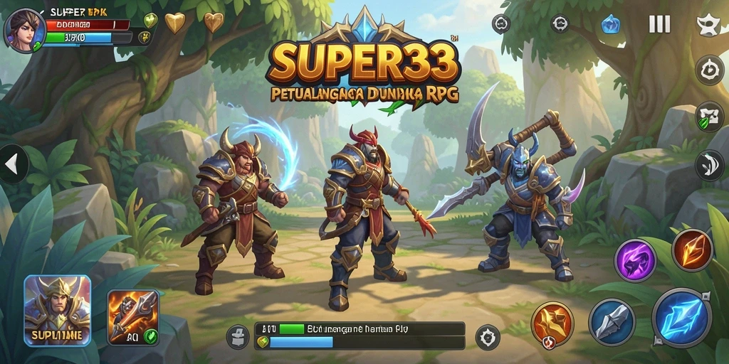 Tampilan menarik dari gameplay RPG yang seru di SUPER33.